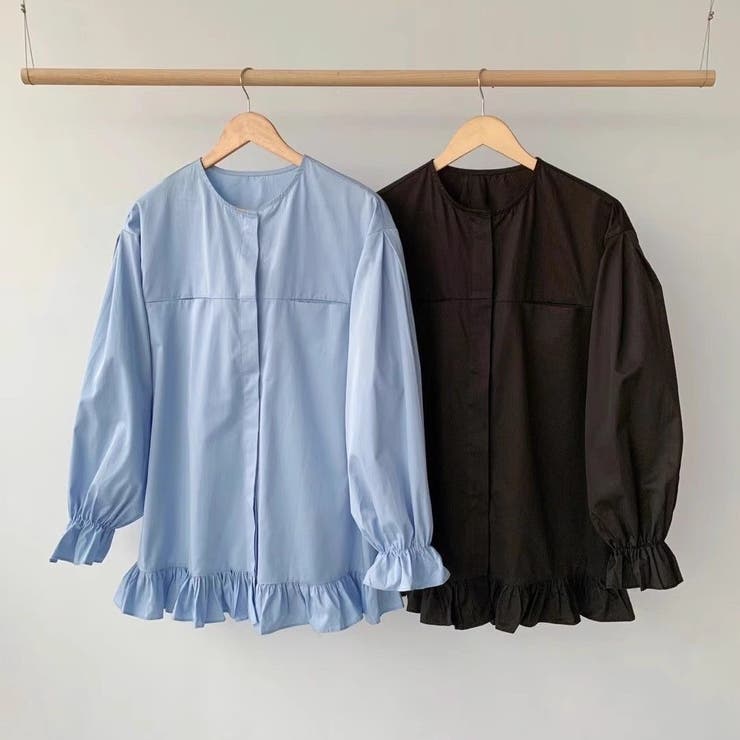フリル裾ギャザースリーブ シャツブラウス トップス | Carpe diem | 詳細画像9 