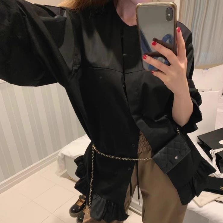 フリル裾ギャザースリーブ シャツブラウス トップス | Carpe diem | 詳細画像7 