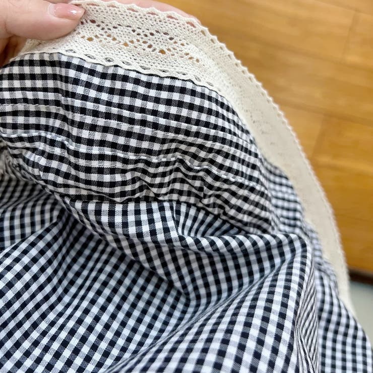 ギンガムチェック レーストリム シャツブラウス | Carpe diem | 詳細画像10 