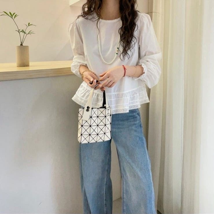 ギンガムチェック レーストリム シャツブラウス | Carpe diem | 詳細画像6 