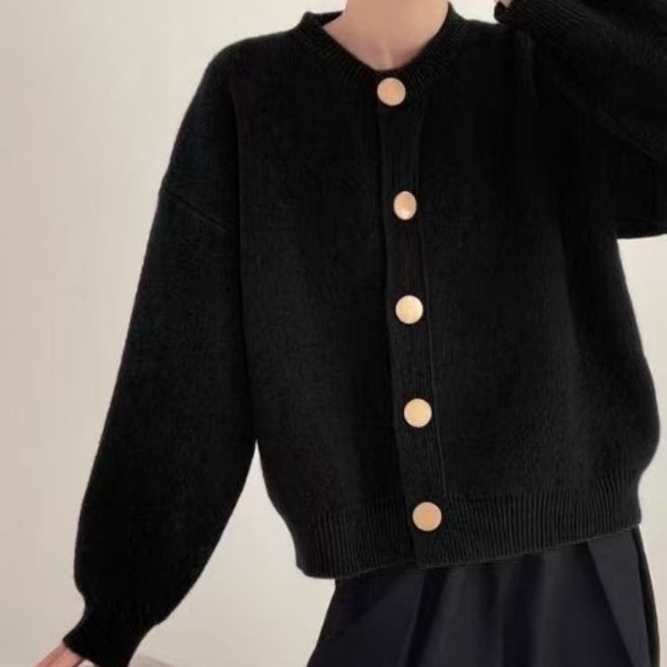 ブラック | ニットカーディガン 長袖 レディース | Carpe diem