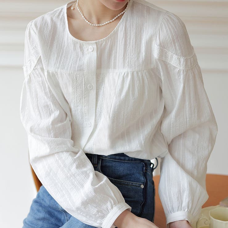 レース長袖 シャツブラウス トップス | Carpe diem | 詳細画像2 