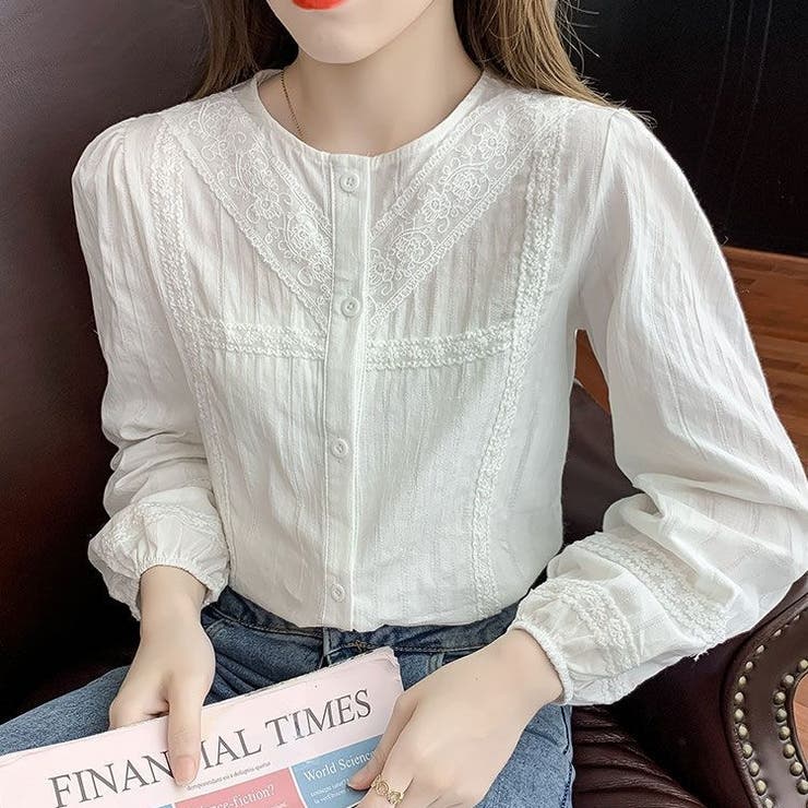 レース長袖 シャツブラウス トップス | Carpe diem | 詳細画像5 