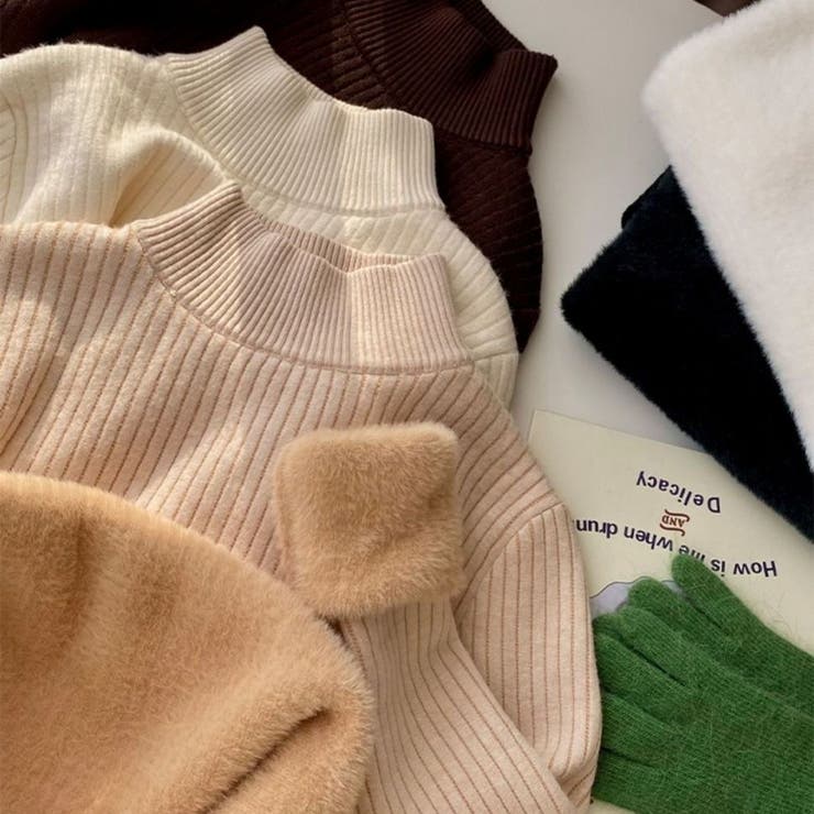 裏起毛ニットトップス 厚手ニット リブニット | Carpe diem | 詳細画像14 