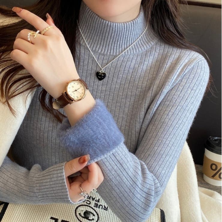 裏起毛ニットトップス 厚手ニット リブニット | Carpe diem | 詳細画像3 