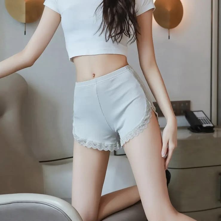 レース付きペチコートパンツ レディース 裾レース | Carpe diem | 詳細画像1 