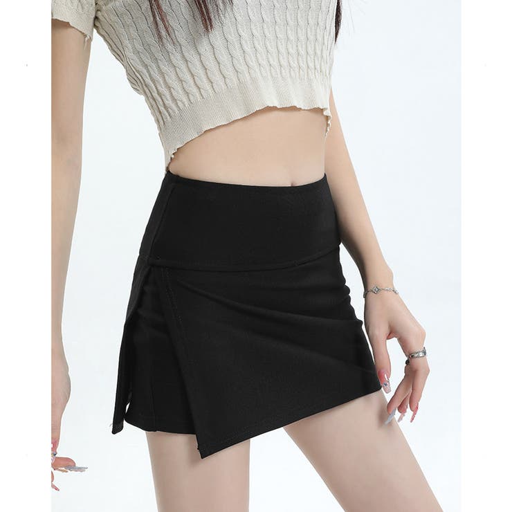 スリット入りキュロットスカート 露出防止 ミニスカート風 | Carpe diem | 詳細画像1 