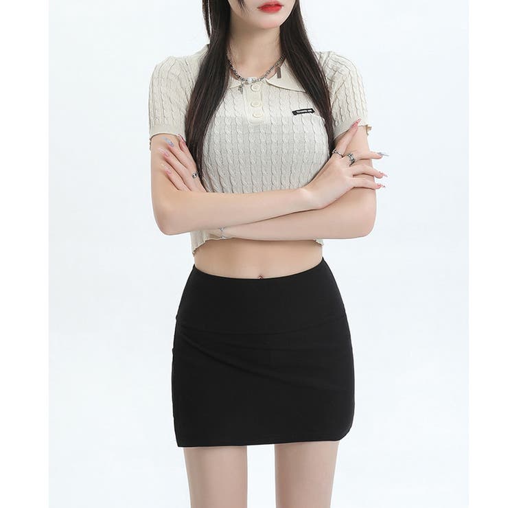 スリット入りキュロットスカート 露出防止 ミニスカート風 | Carpe diem | 詳細画像3 