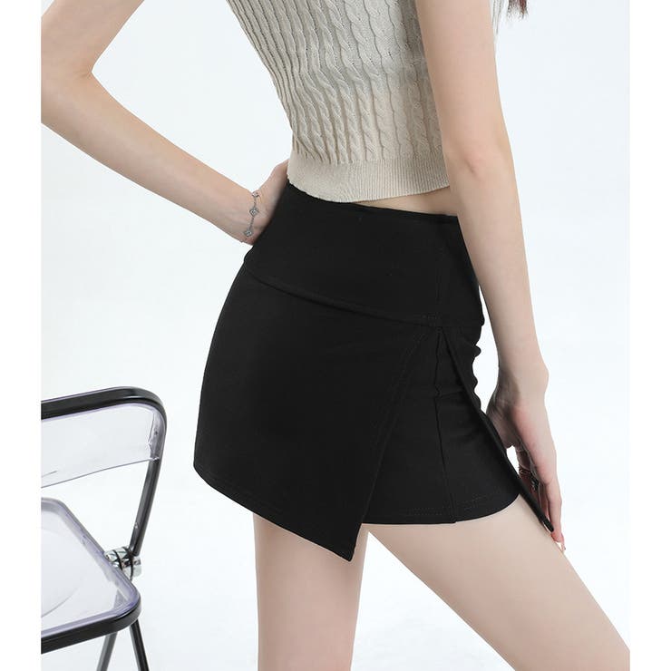 スリット入りキュロットスカート 露出防止 ミニスカート風 | Carpe diem | 詳細画像5 