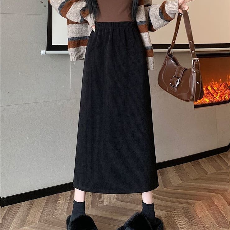裏起毛スカート コーデュロイスカート バックスリット秋冬 | Carpe diem | 詳細画像1 