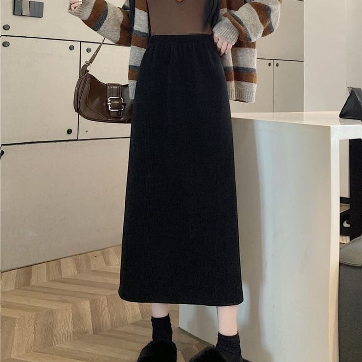 裏起毛スカート コーデュロイスカート バックスリット秋冬 | Carpe diem | 詳細画像3 