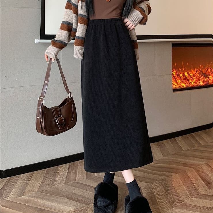 裏起毛スカート コーデュロイスカート バックスリット秋冬 | Carpe diem | 詳細画像4 