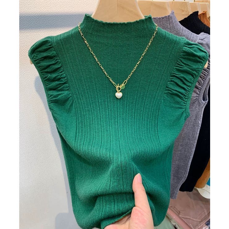 ボリューム袖 サマーニットトップス ハイネックニット | Carpe diem | 詳細画像8 