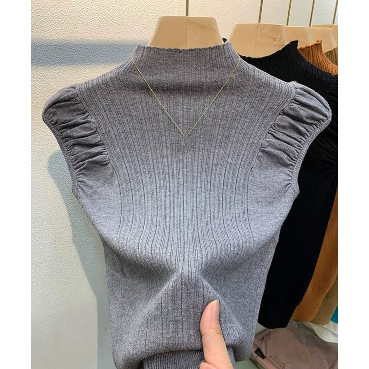 ボリューム袖 サマーニットトップス ハイネックニット | Carpe diem | 詳細画像10 