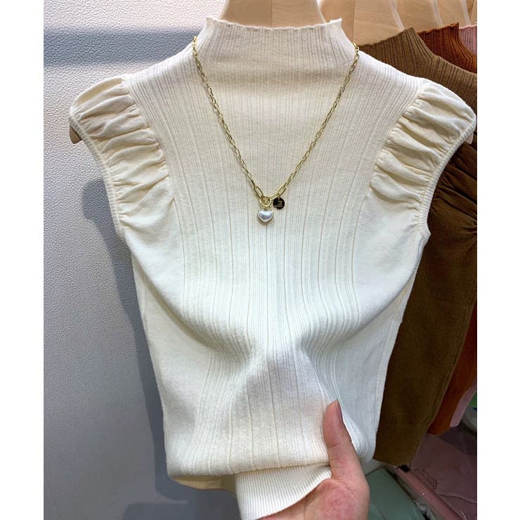 ボリューム袖 サマーニットトップス ハイネックニット | Carpe diem | 詳細画像11 