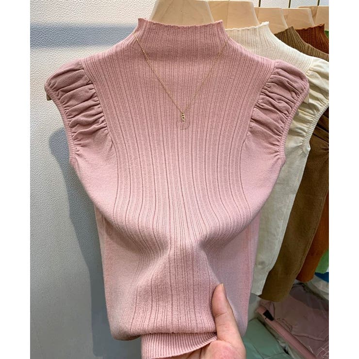 ボリューム袖 サマーニットトップス ハイネックニット | Carpe diem | 詳細画像12 