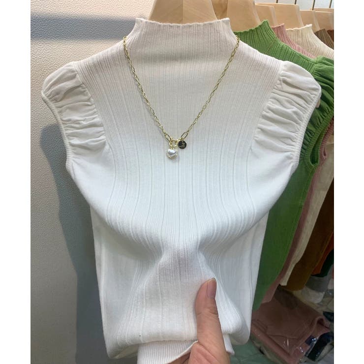 ボリューム袖 サマーニットトップス ハイネックニット | Carpe diem | 詳細画像13 