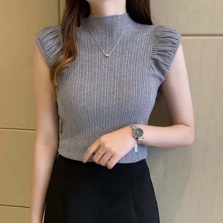 ボリューム袖 サマーニットトップス ハイネックニット | Carpe diem | 詳細画像5 