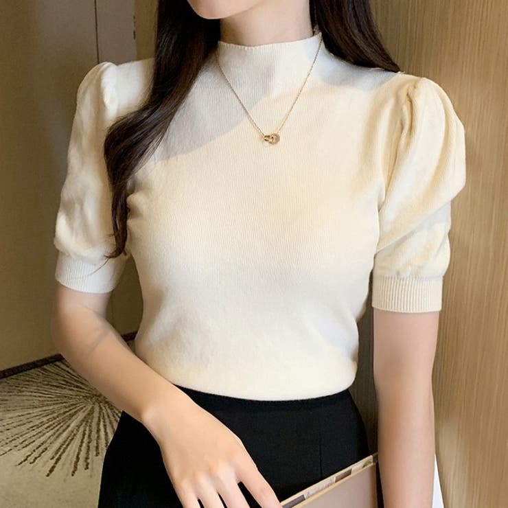 サマーニット トップス パフショルダーニット | Carpe diem | 詳細画像4 