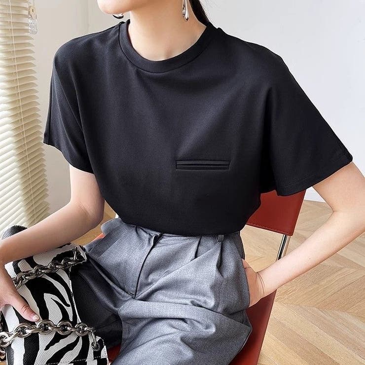 無地Tシャツポケット フェイクポケット付きTシャツ バックライン | Carpe diem | 詳細画像9 