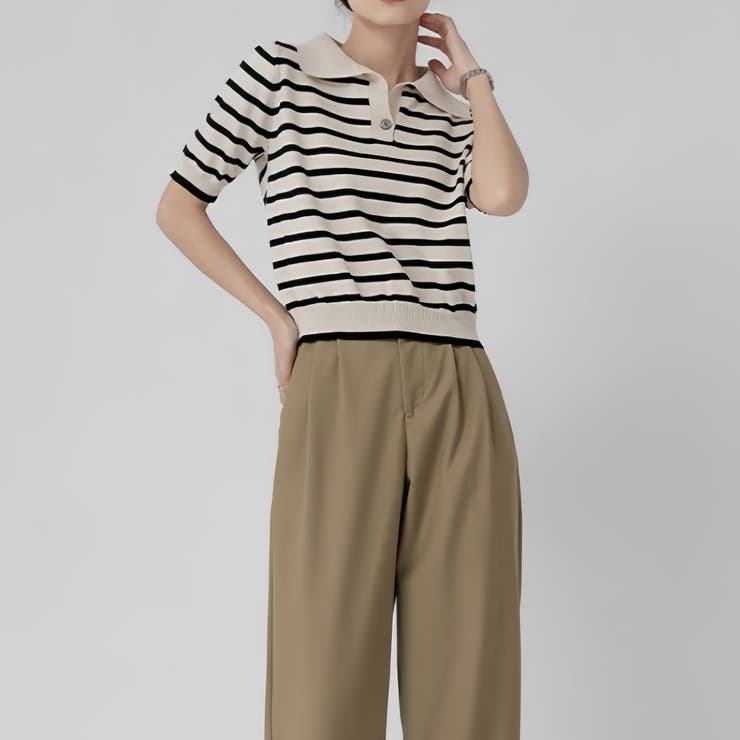 ポロシャツ半袖 トップス ボーダートップス | Carpe diem | 詳細画像3 