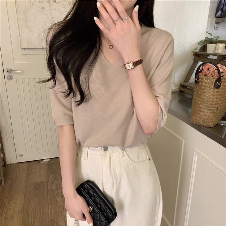 ニットトップス 半袖 サマーニット半袖 | Carpe diem | 詳細画像2 