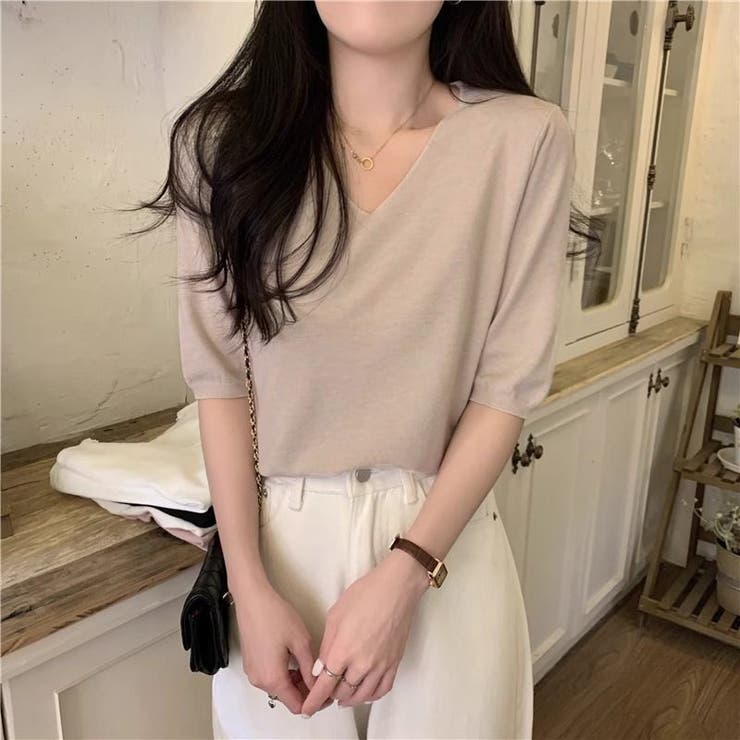 ニットトップス 半袖 サマーニット半袖 | Carpe diem | 詳細画像3 