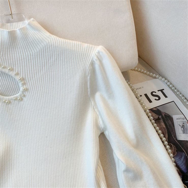 ニット長袖 パール付き パフスリーブニット | Carpe diem | 詳細画像10 