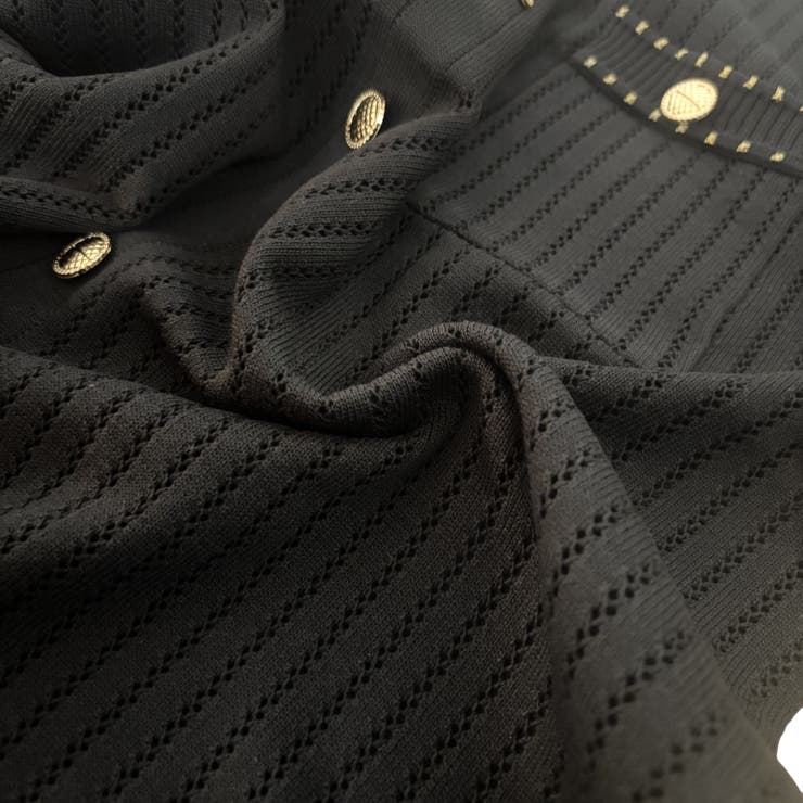 透かし編みニット 半袖トップス エレガント | Carpe diem | 詳細画像12 