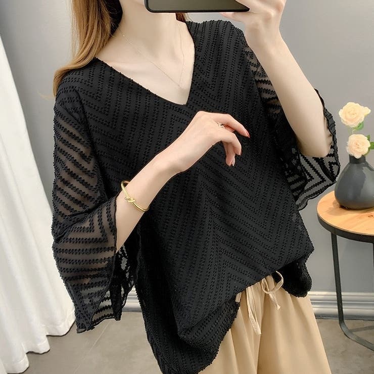 レディース Vネック ブラウス | Carpe diem | 詳細画像8 