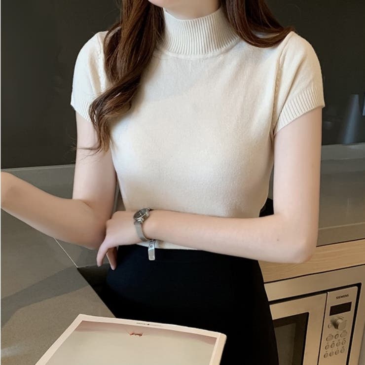 リブニットトップス シンプルニット セーター | Carpe diem | 詳細画像2 