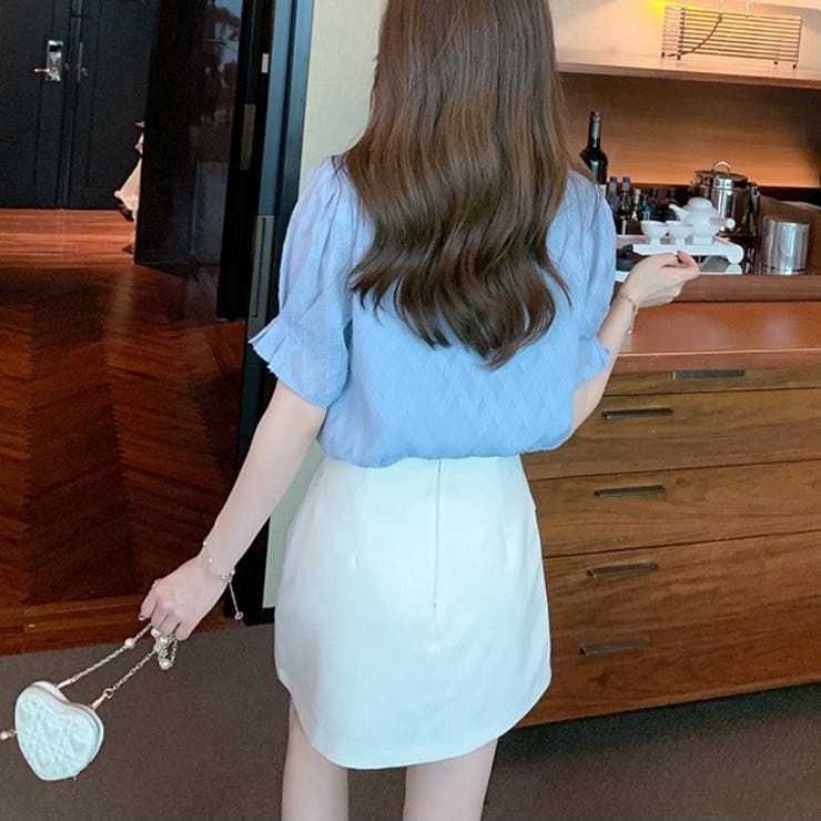 シフォン半袖 夏トップス シアーブラウス | Carpe diem | 詳細画像14 