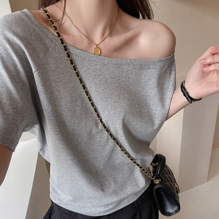 オフショルダー風半袖 ドロップショルダーTシャツ トップス | Carpe diem | 詳細画像9 