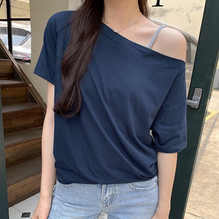 オフショルダー風半袖 ドロップショルダーTシャツ トップス | Carpe diem | 詳細画像11 