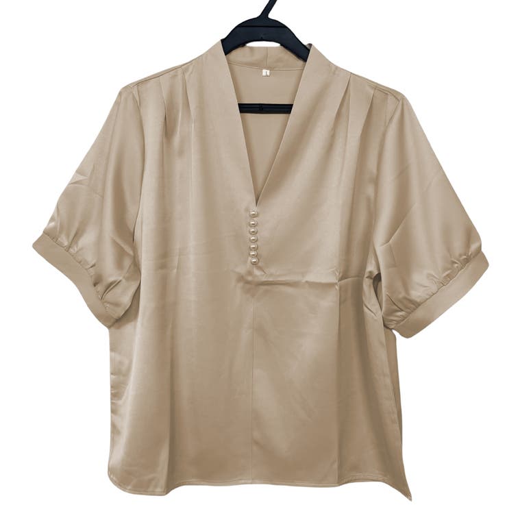 シャツ半袖 ブラウス半袖 パール付きトップス | Carpe diem | 詳細画像13 