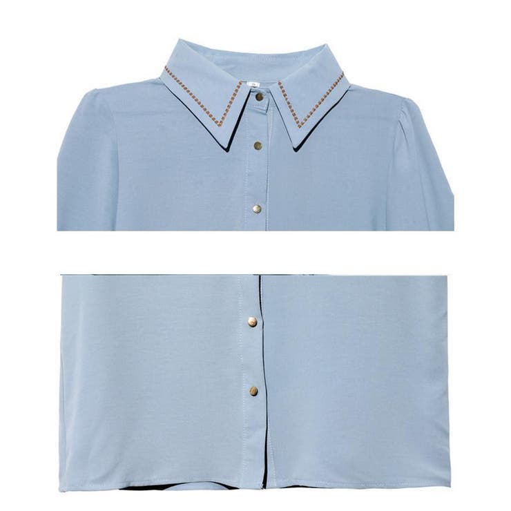 シャツブラウス半袖 ボウタイブラウス 襟付きブラウス | Carpe diem | 詳細画像7 