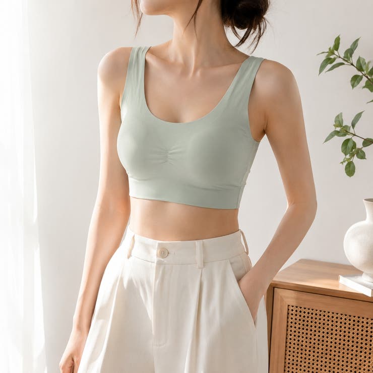 ミント | 極薄シームレスブラ ノンワイヤー ブラトップ | Carpe diem