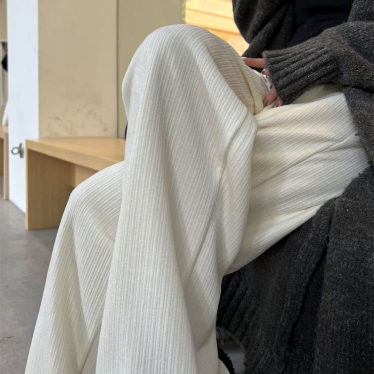 裏起毛 ワイドパンツ リブワイドパンツ | Carpe diem | 詳細画像7 