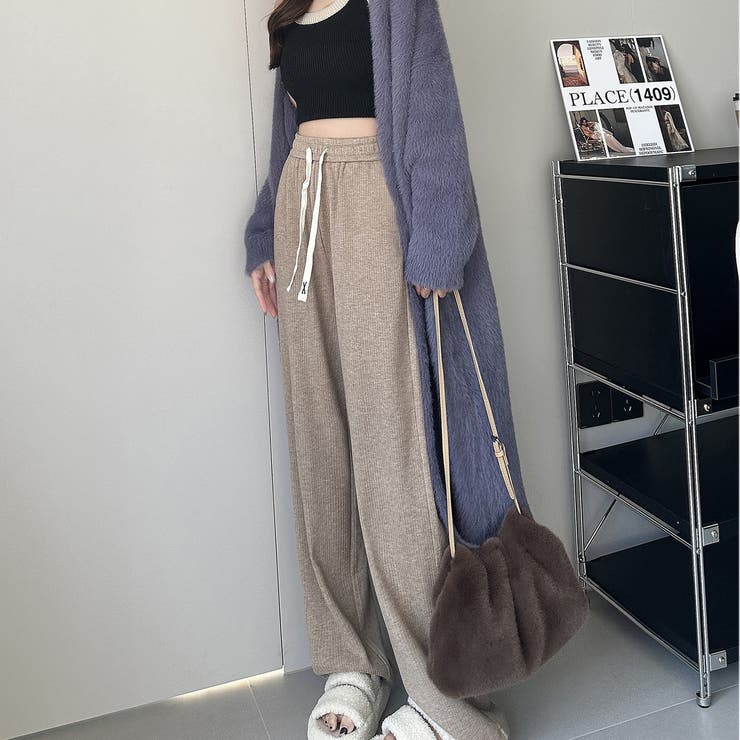 裏起毛 ワイドパンツ リブワイドパンツ | Carpe diem | 詳細画像11 