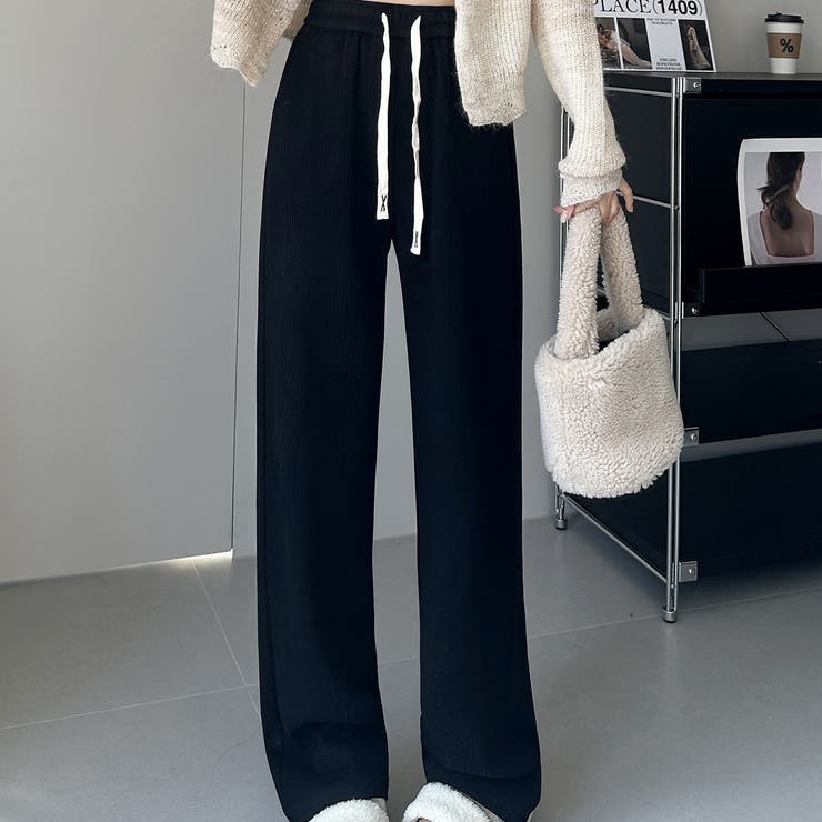 裏起毛 ワイドパンツ リブワイドパンツ | Carpe diem | 詳細画像13 