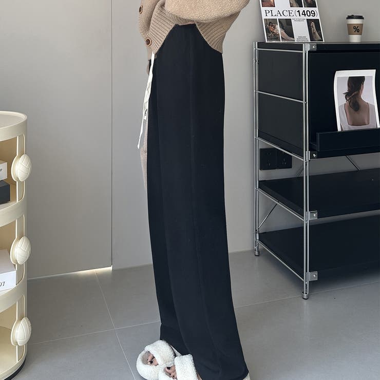 裏起毛 ワイドパンツ リブワイドパンツ | Carpe diem | 詳細画像14 