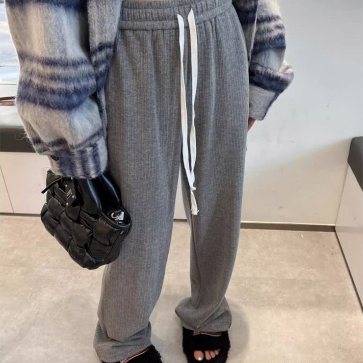 裏起毛 ワイドパンツ リブワイドパンツ | Carpe diem | 詳細画像1 