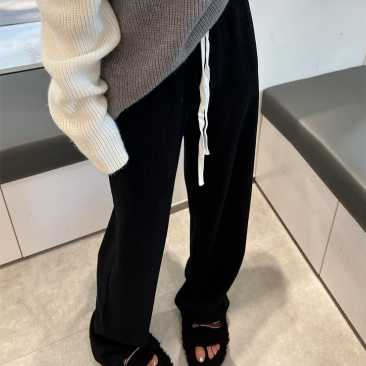 裏起毛 ワイドパンツ リブワイドパンツ | Carpe diem | 詳細画像16 