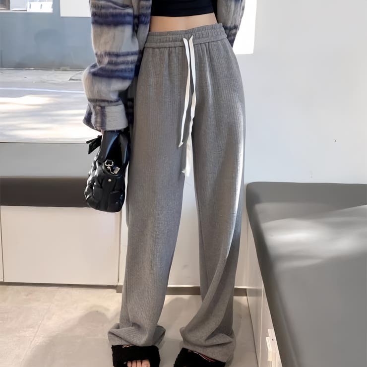 裏起毛 ワイドパンツ リブワイドパンツ | Carpe diem | 詳細画像2 