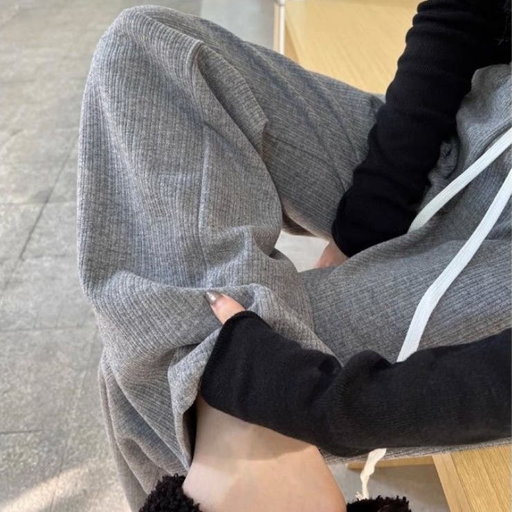 裏起毛 ワイドパンツ リブワイドパンツ | Carpe diem | 詳細画像4 