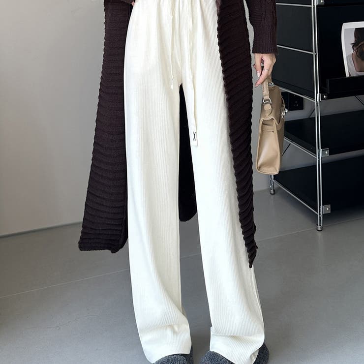 裏起毛 ワイドパンツ リブワイドパンツ | Carpe diem | 詳細画像6 