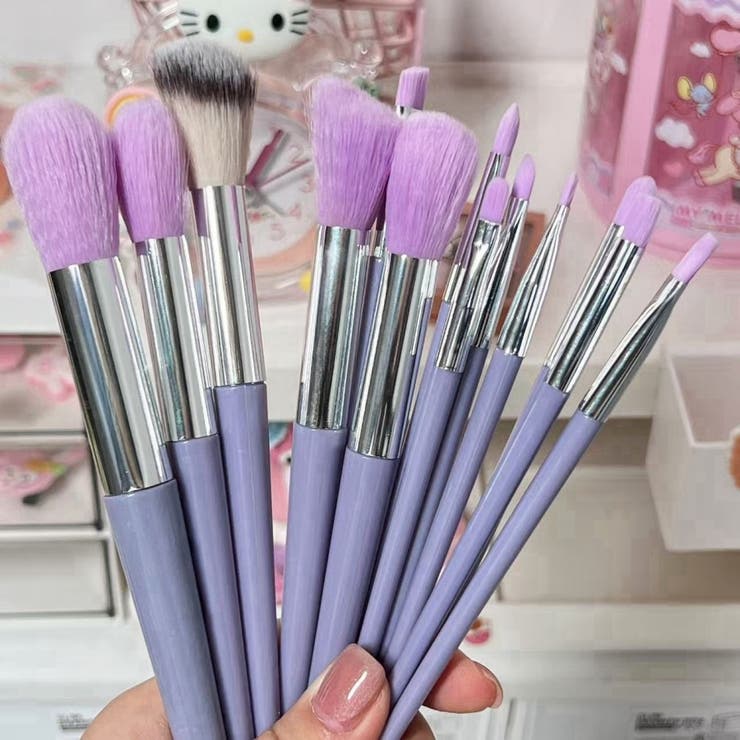 パープル | メイクブラシ13本セット 収納ポーチ付き | Carpe diem