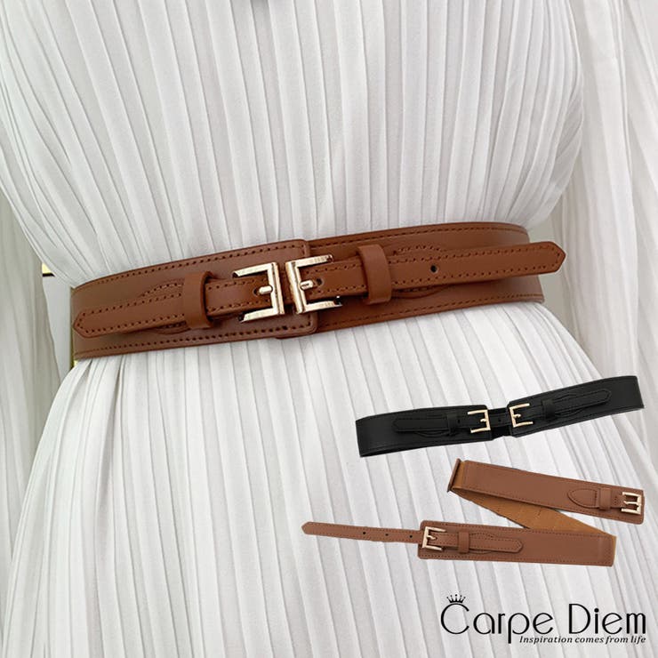 キャラメル | バックルベルト レディース ゴム | Carpe diem