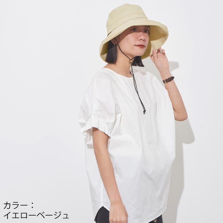 UVカット シャンブレー つば広ハット | ゆるい帽子CasualBoxレディース | 詳細画像12 