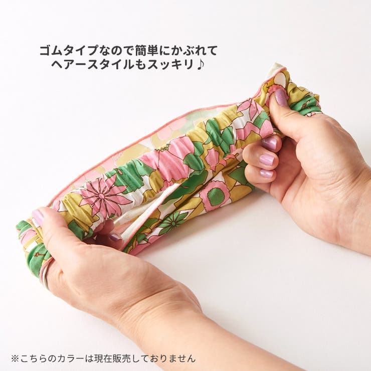 キッズ：marime フラワーレーヨンバンダナヘアバンド 幼稚園の給食着にも◎ | ゆるい帽子CasualBoxキッズ | 詳細画像5 